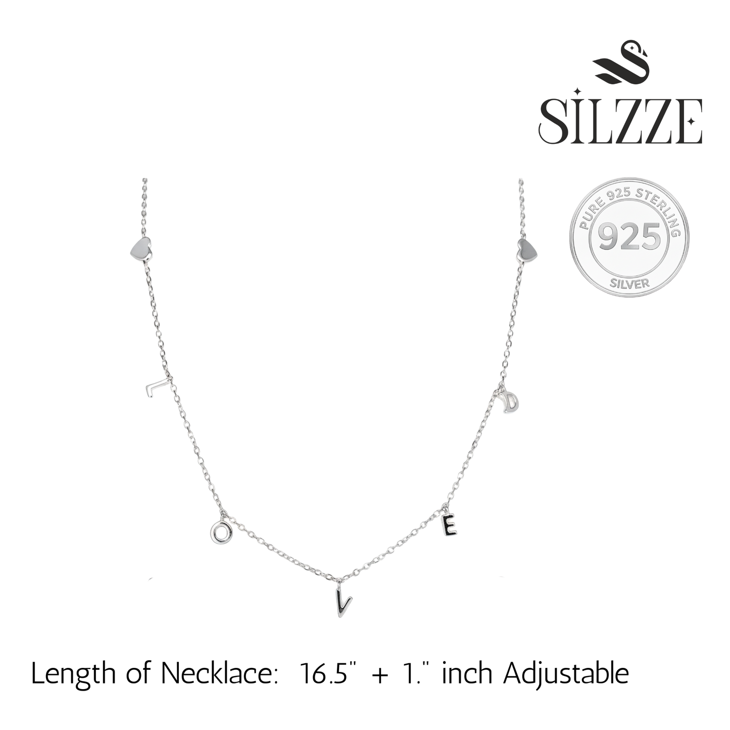 Silver Minimalist LOVED Charm Set