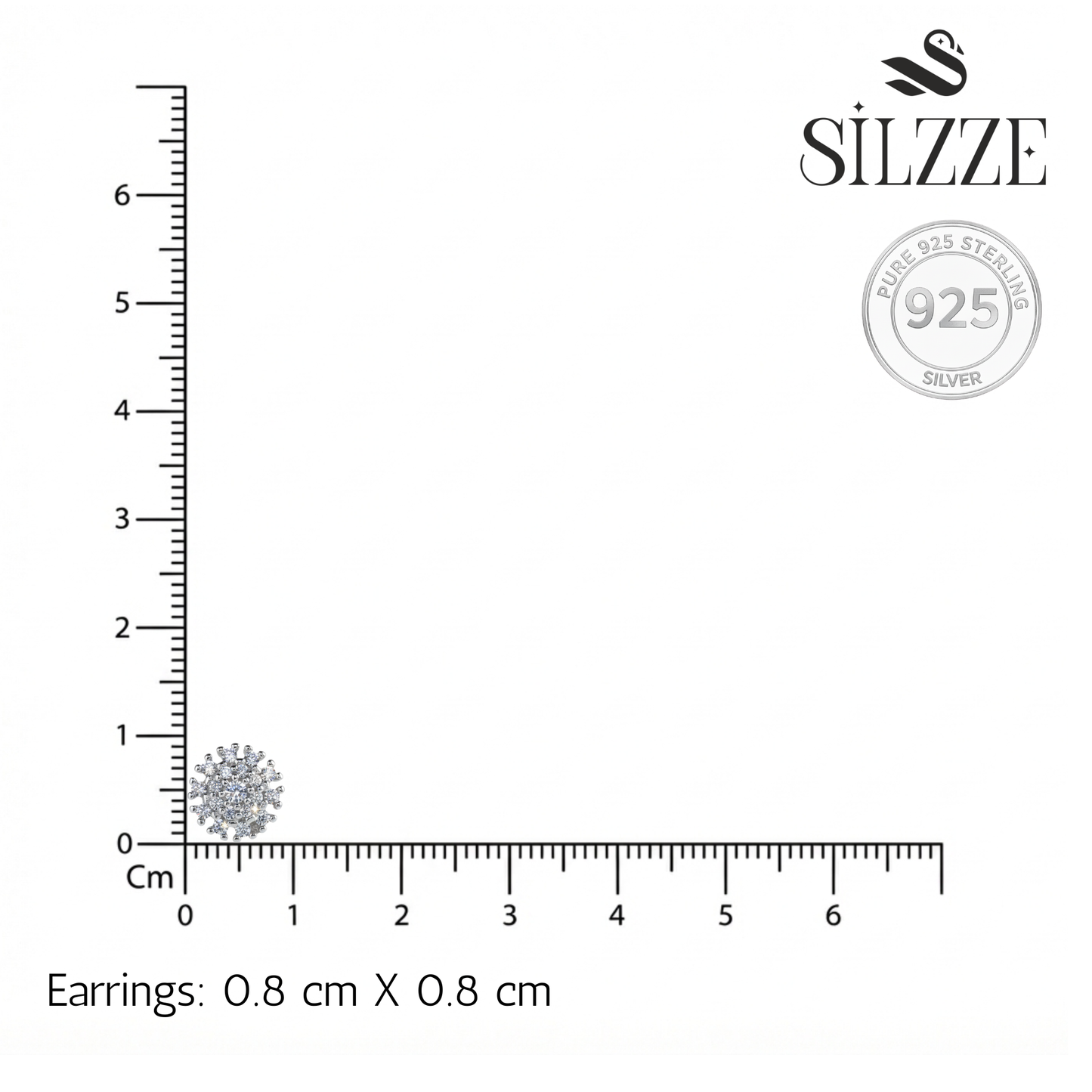 Silver Snowflake Cluster Necklace Set