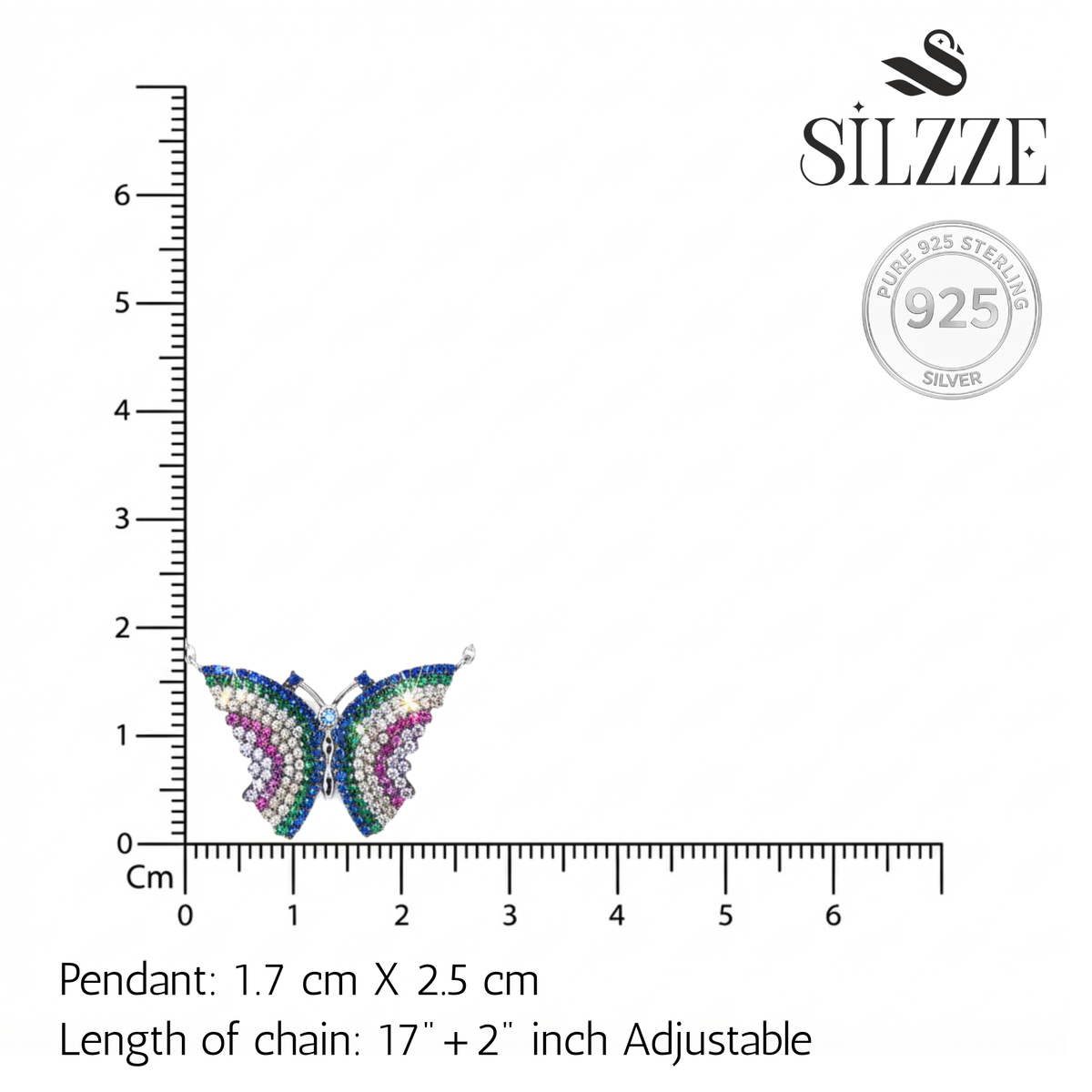 Silver Vibrant Multi Colour Pendant Set