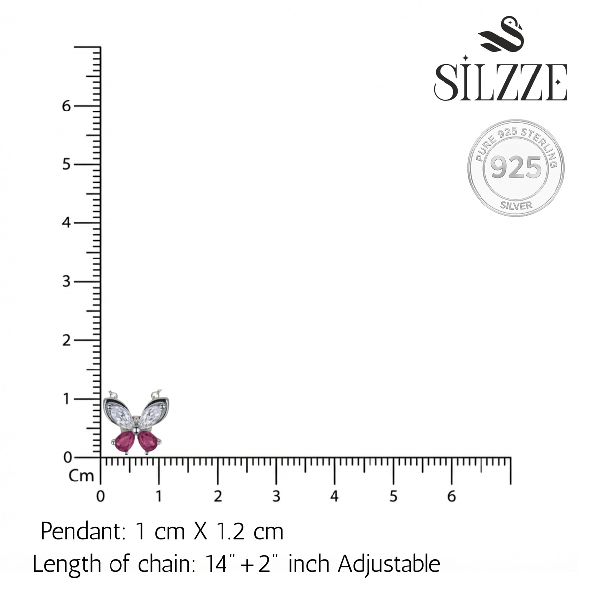 Silver Dainty Butterfly & Starburst Pendant Set