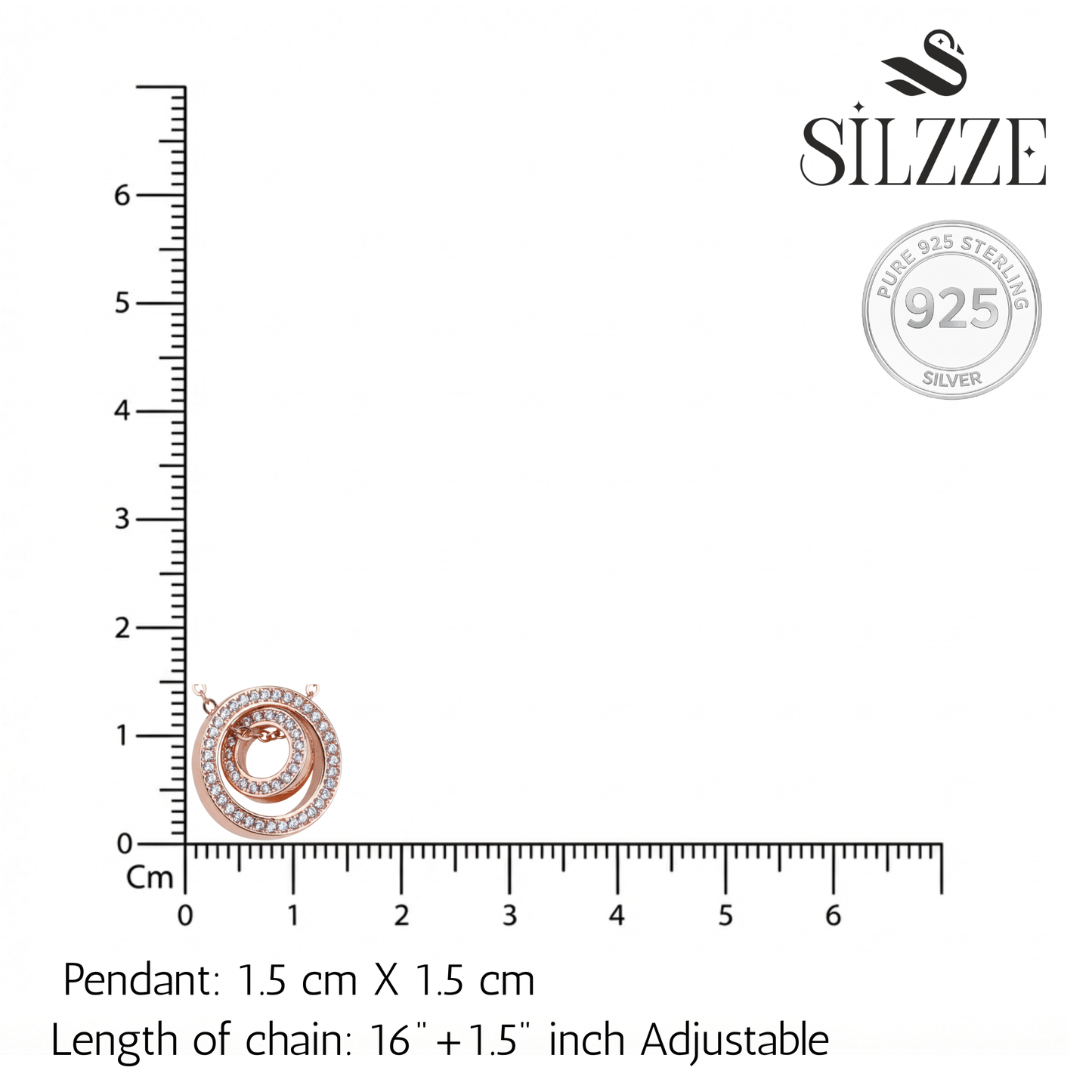 Rose Gold Interlocking Circle Pendant