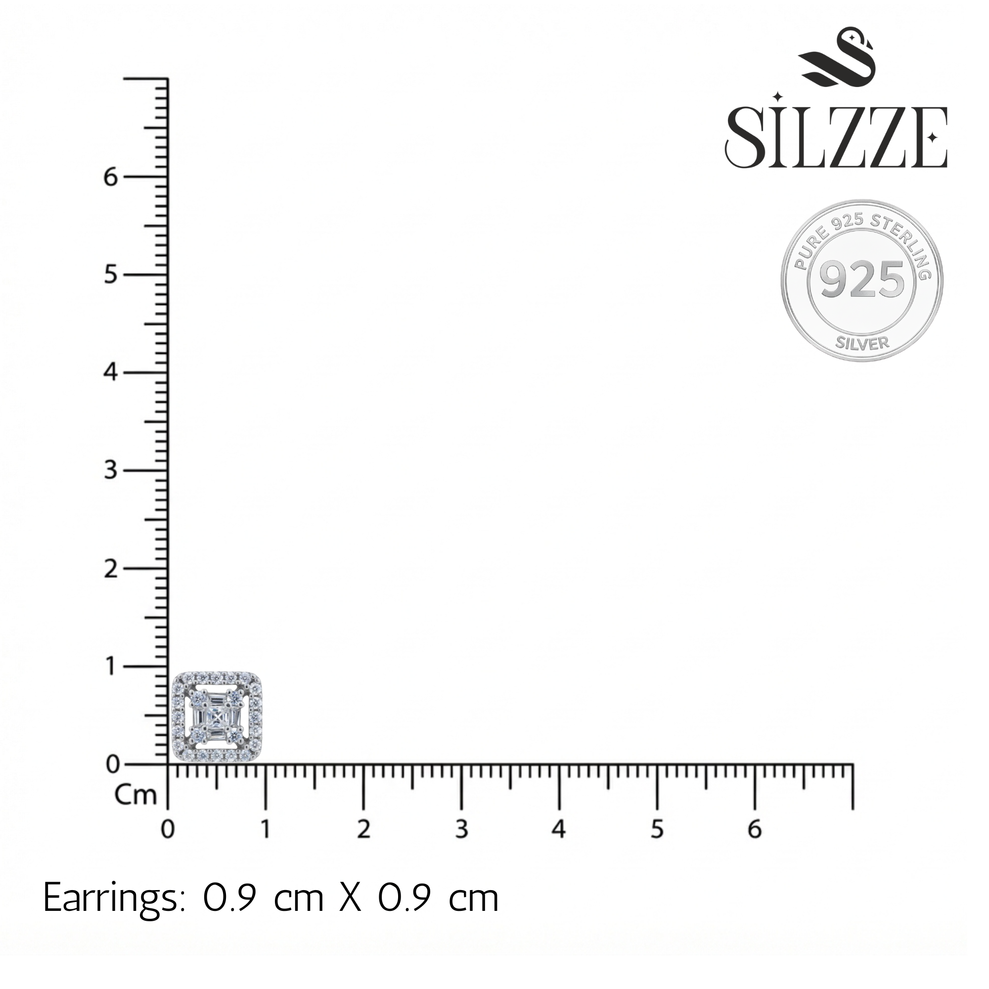 Silver Geometric Halo Pendant set