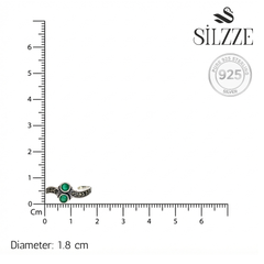 Silver Garland Green Toe Ring