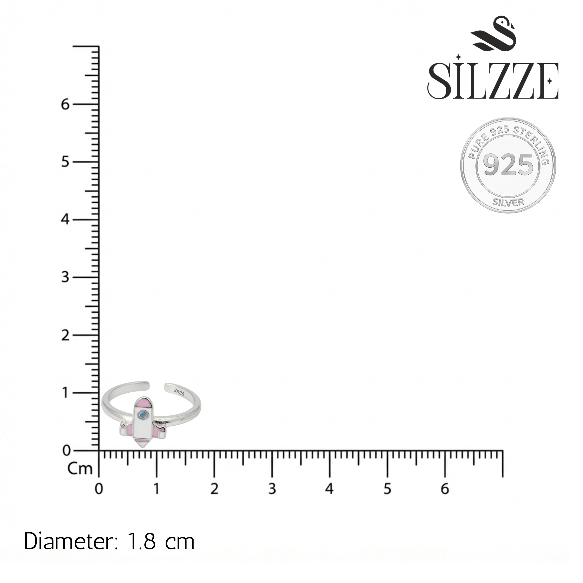 Silver Adventure Space Rocket Toe Ring