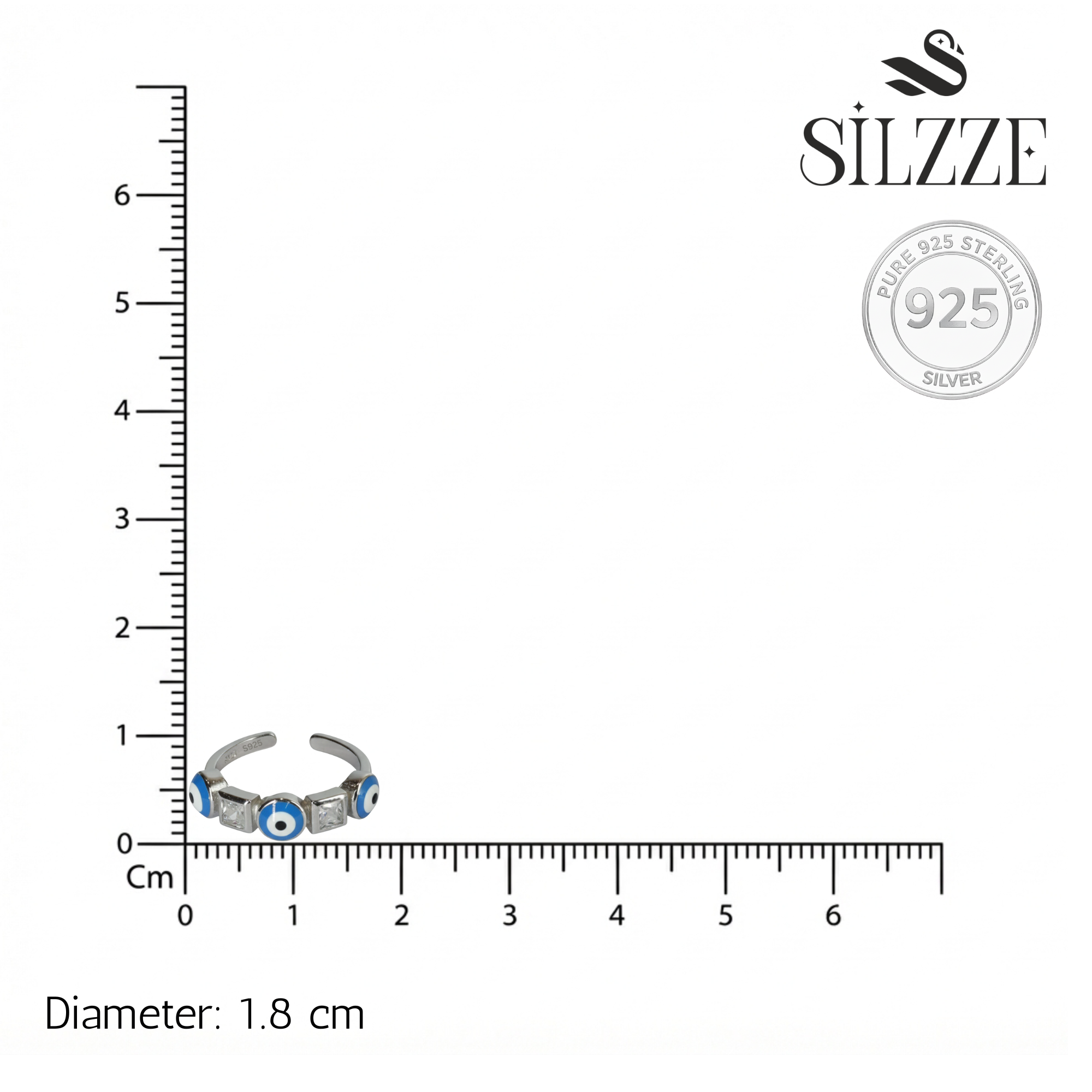 Silver Daisy Protective Evil Eye Charms Toe Ring