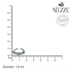 Silver Daisy Protective Evil Eye Charms Toe Ring