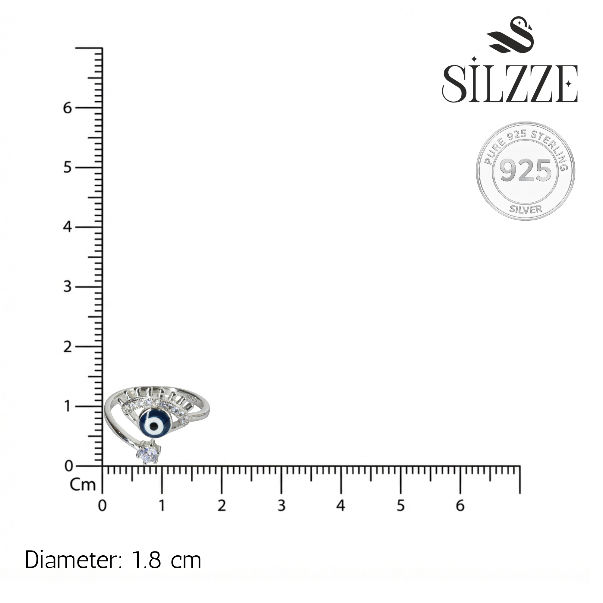 Silver Striking Eyelashes Halo Toe Ring