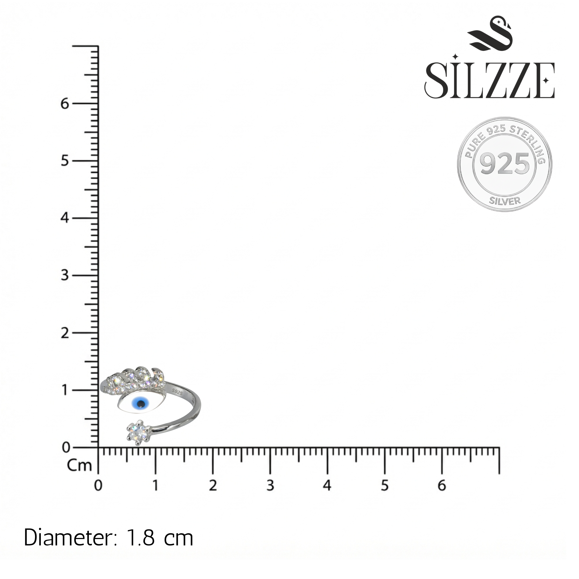 Silver Blue Evil Eye Protection Toe Ring