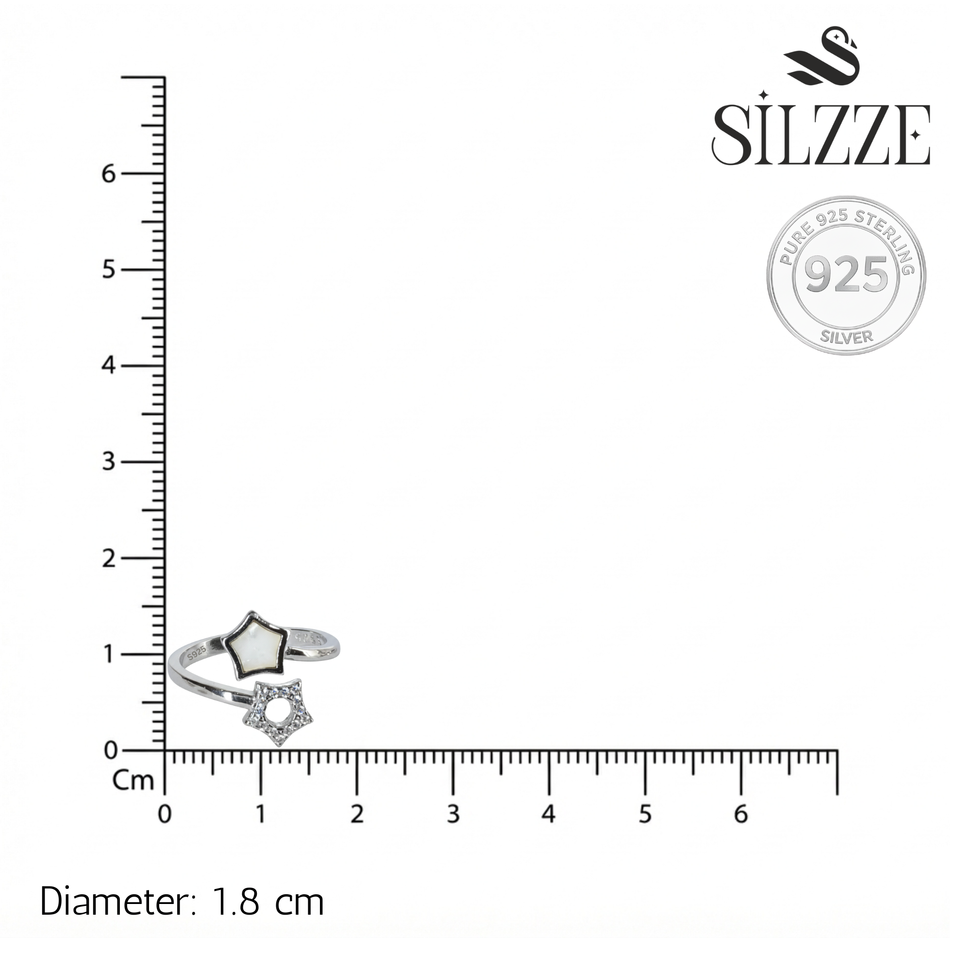 Silver Celestial Dual Star Toe Ring