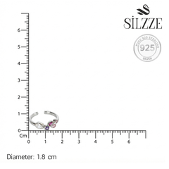 Silver Cluster Multi Stone Toe Ring