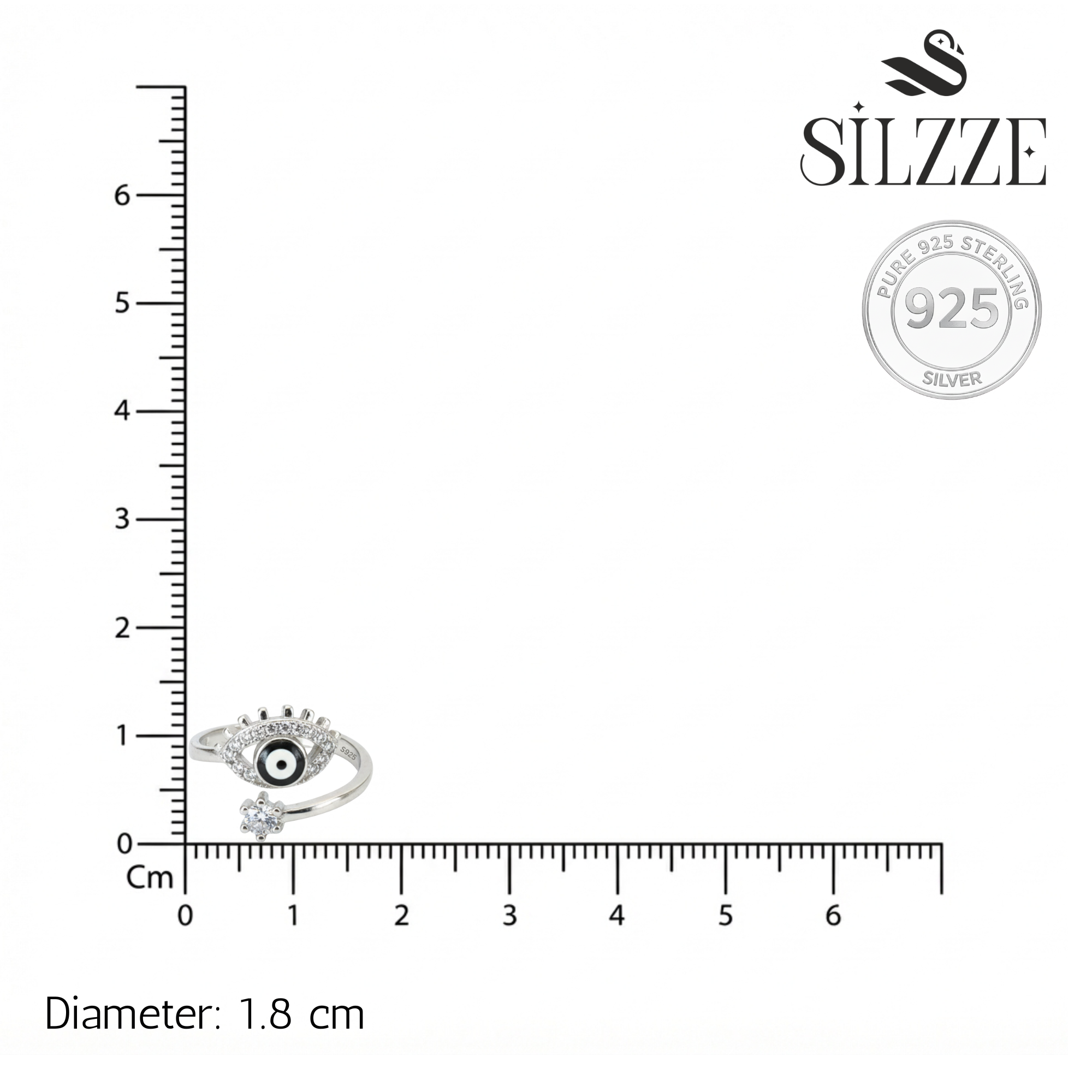 Silver Classic Evil Eye Shield Toe Ring for Her