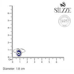 Silver Blue Evil Eye Sterling Silver Toe Ring