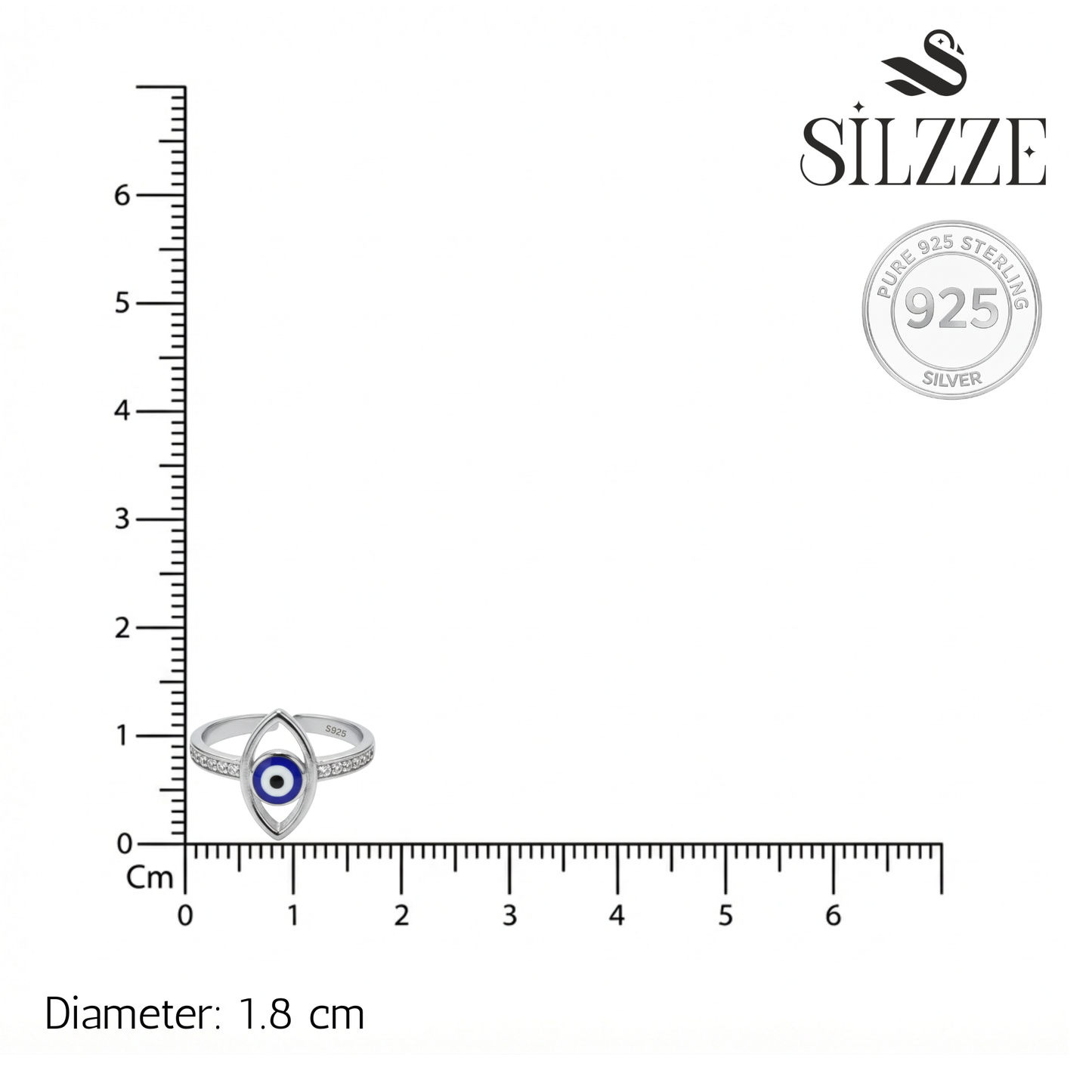 Silver Daisy Flawless Evil Eye Toe Ring