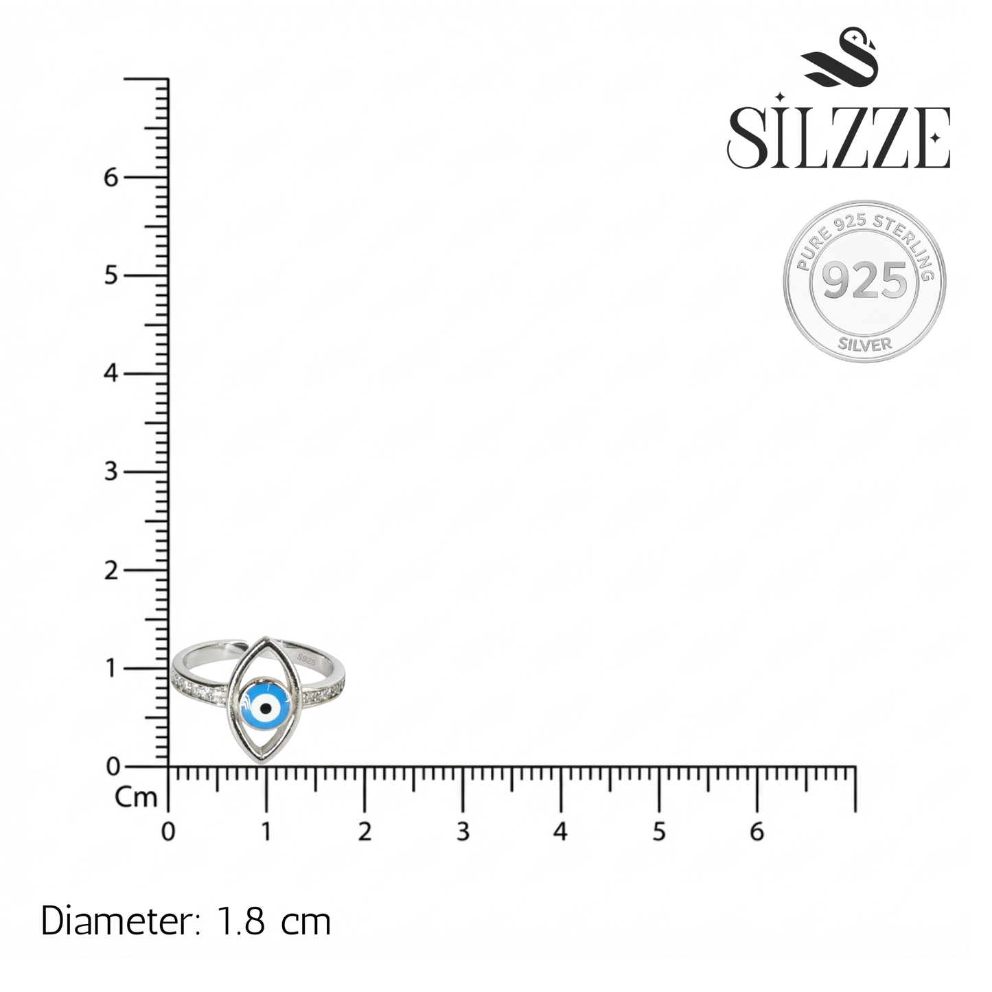 Silver Dainty Evil Eye Toe Ring