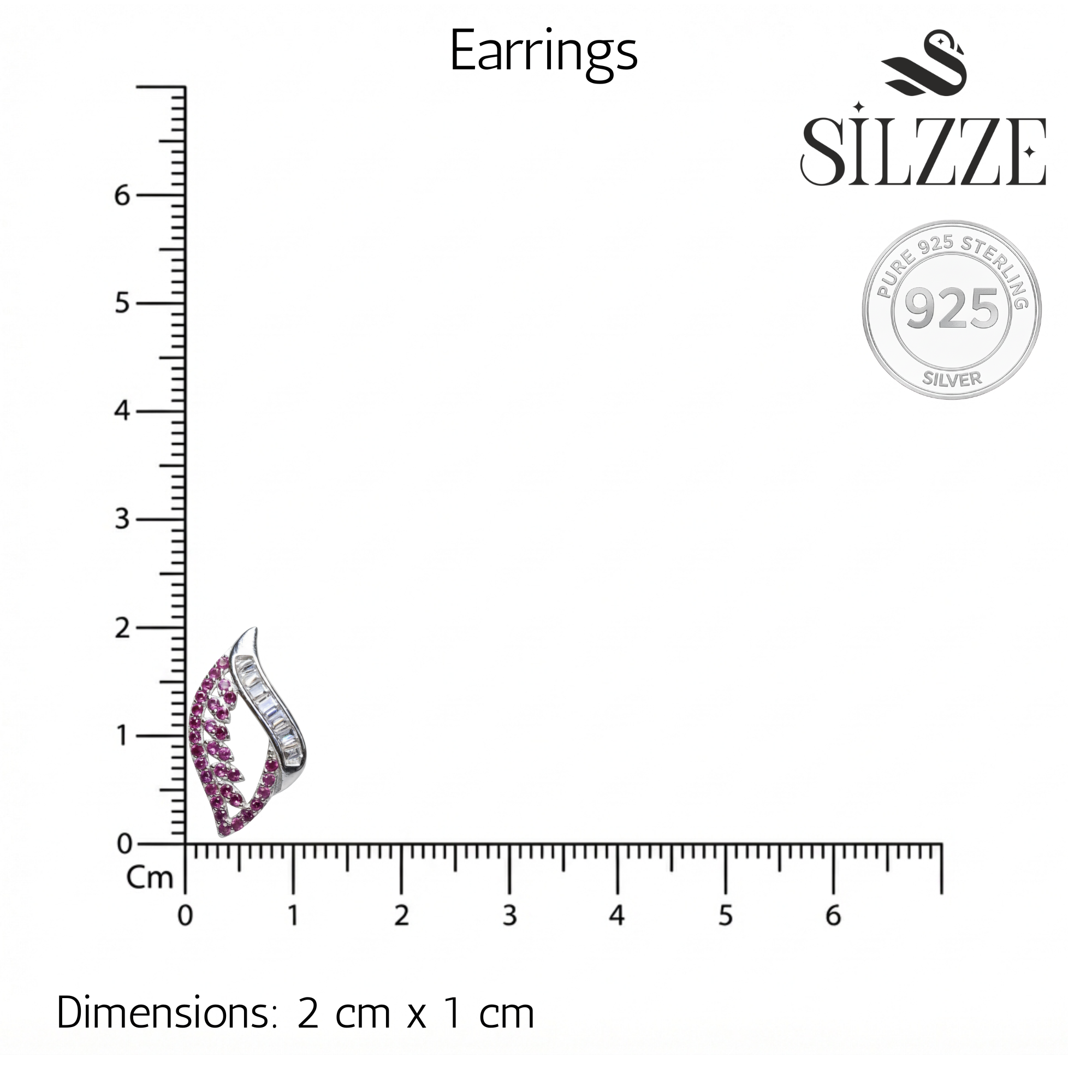 Silver Ruby Leaf Luxury Pendant & Earrings Set for her