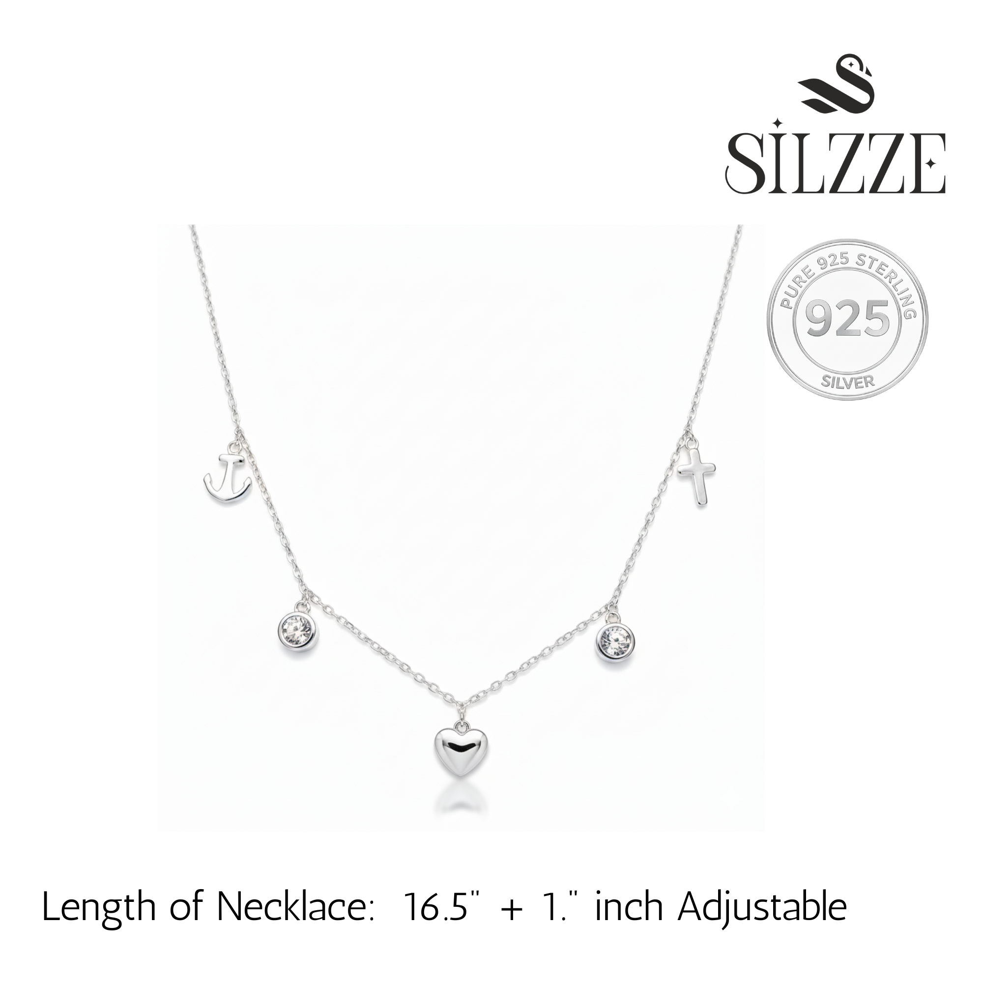 Silver Faith & Love Charming Set
