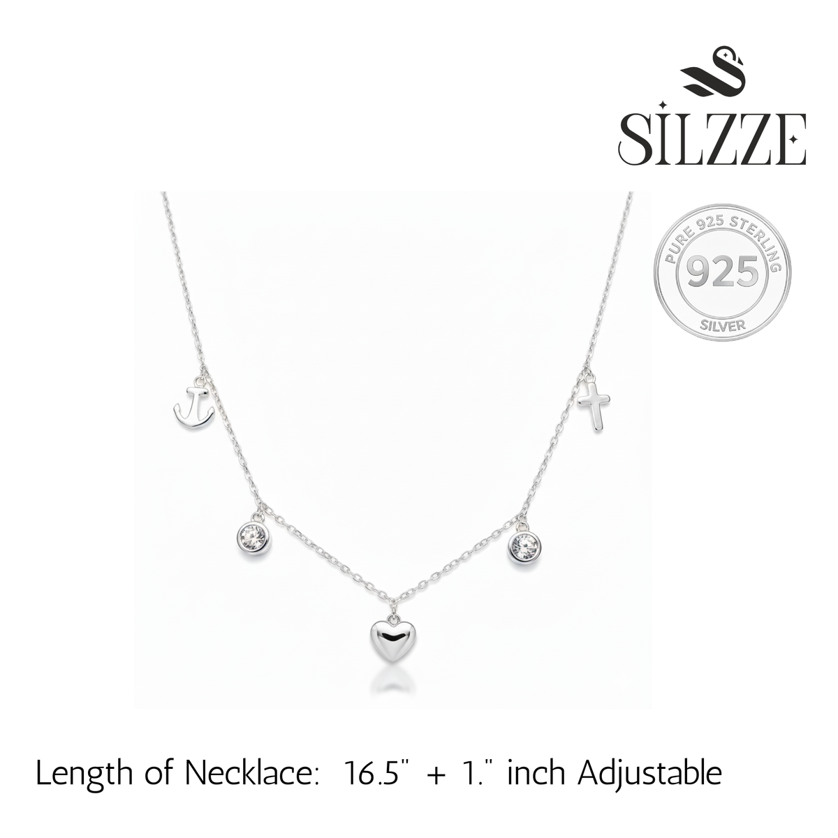 Silver Faith & Love Charming Set