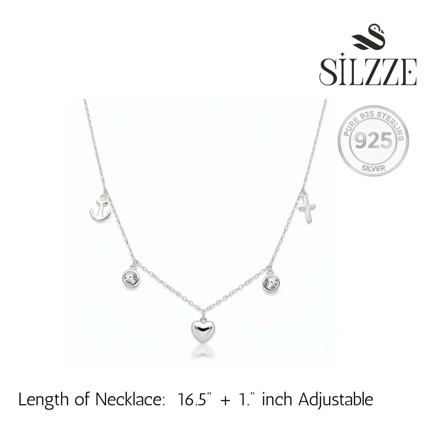 Silver Faith & Love Charming Set