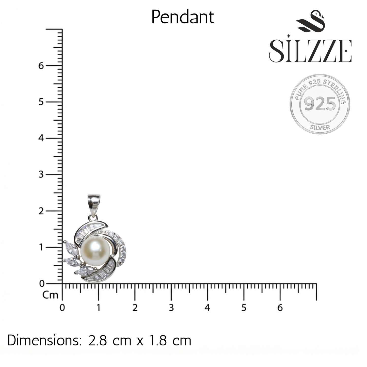 Silver Fancy Pearl Shimmering Pendant set