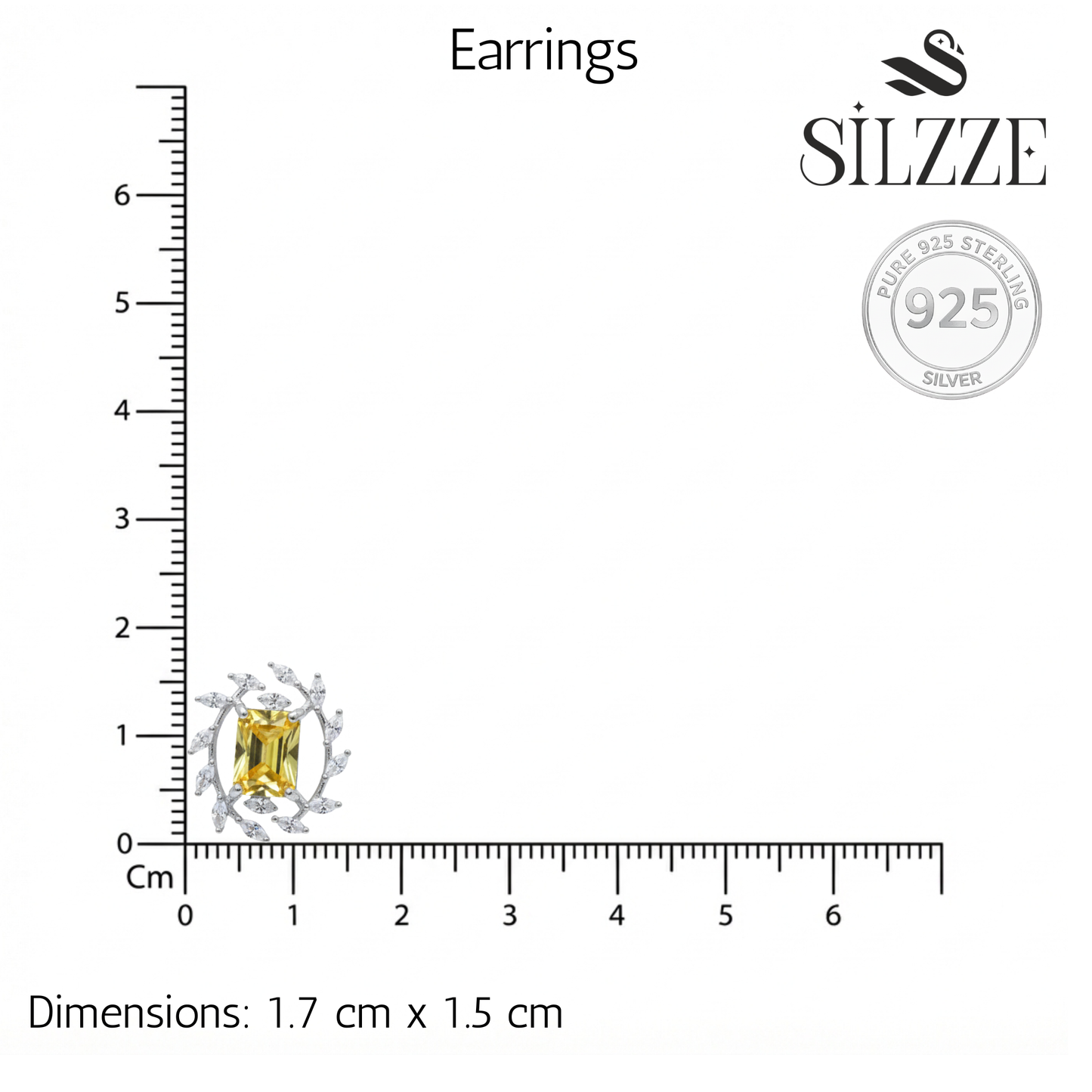 Silver Yellow twilight Marquise stone Pendant set