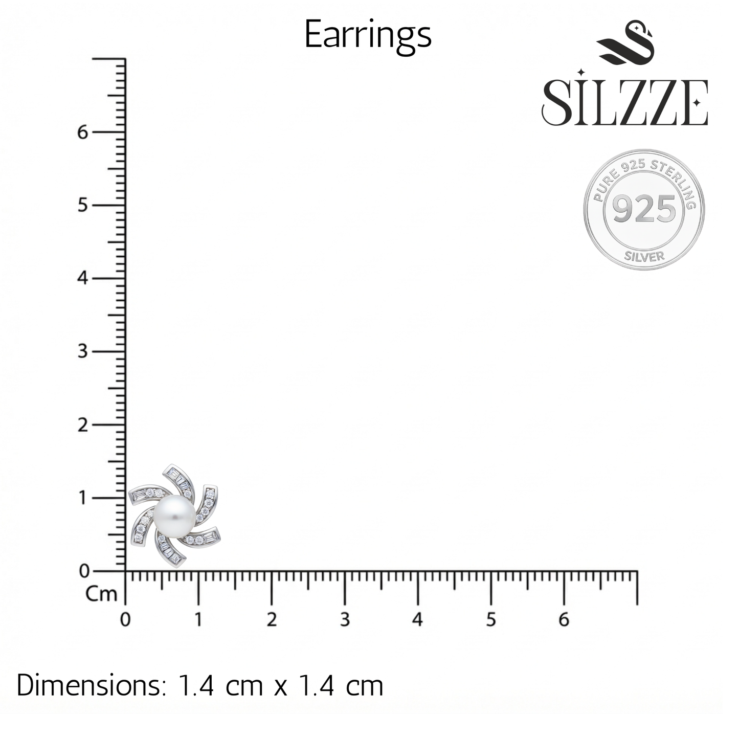 Silver whirlwind of flower pearl Pendant set