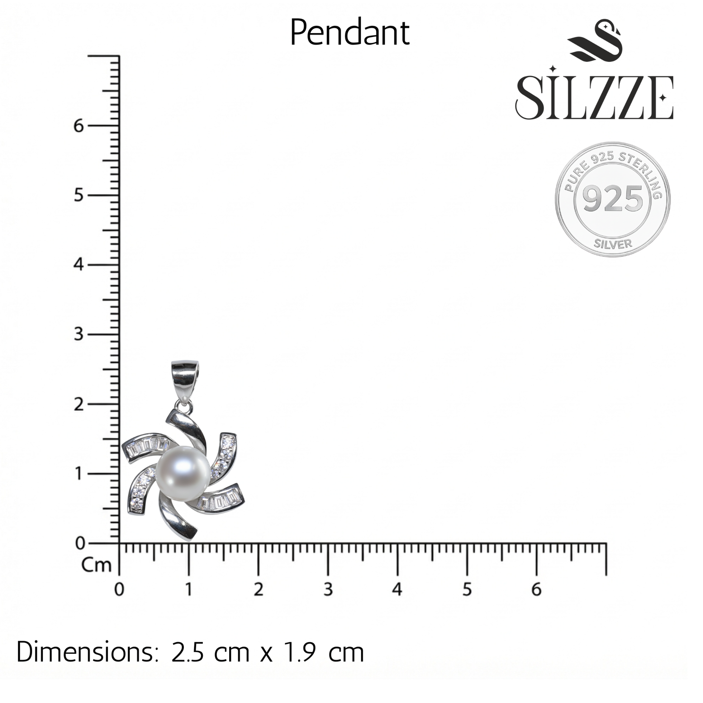 Silver whirlwind of flower pearl Pendant set