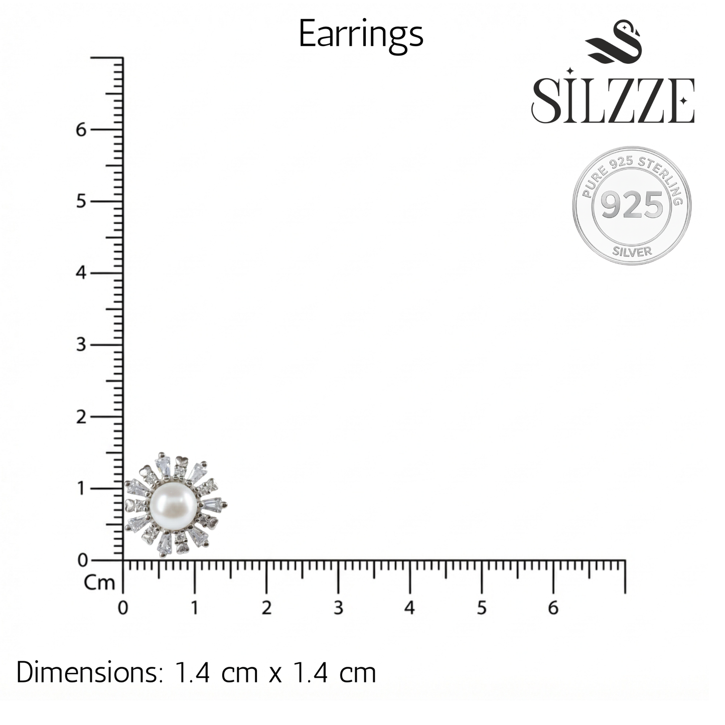 Silver Heart Radiant sunshine Pearl Pendant set