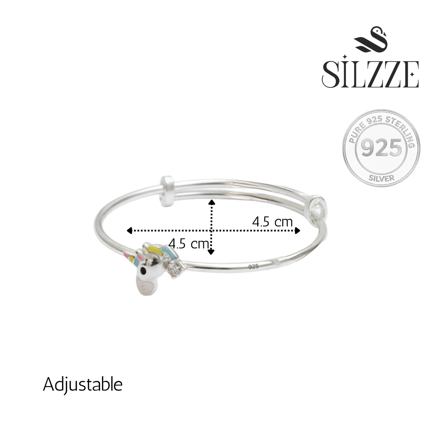 925 Silver Magical Unicorn Sparkle Baby Bracelet