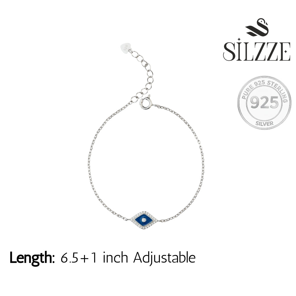 925 Sparkling Sapphire Evil Eye Bracelet