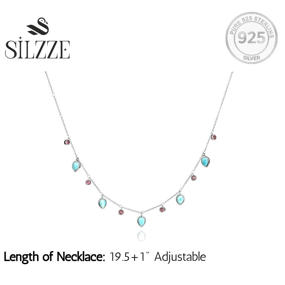 Oceanic Bloom Larimar & Pink Tourmaline Necklace