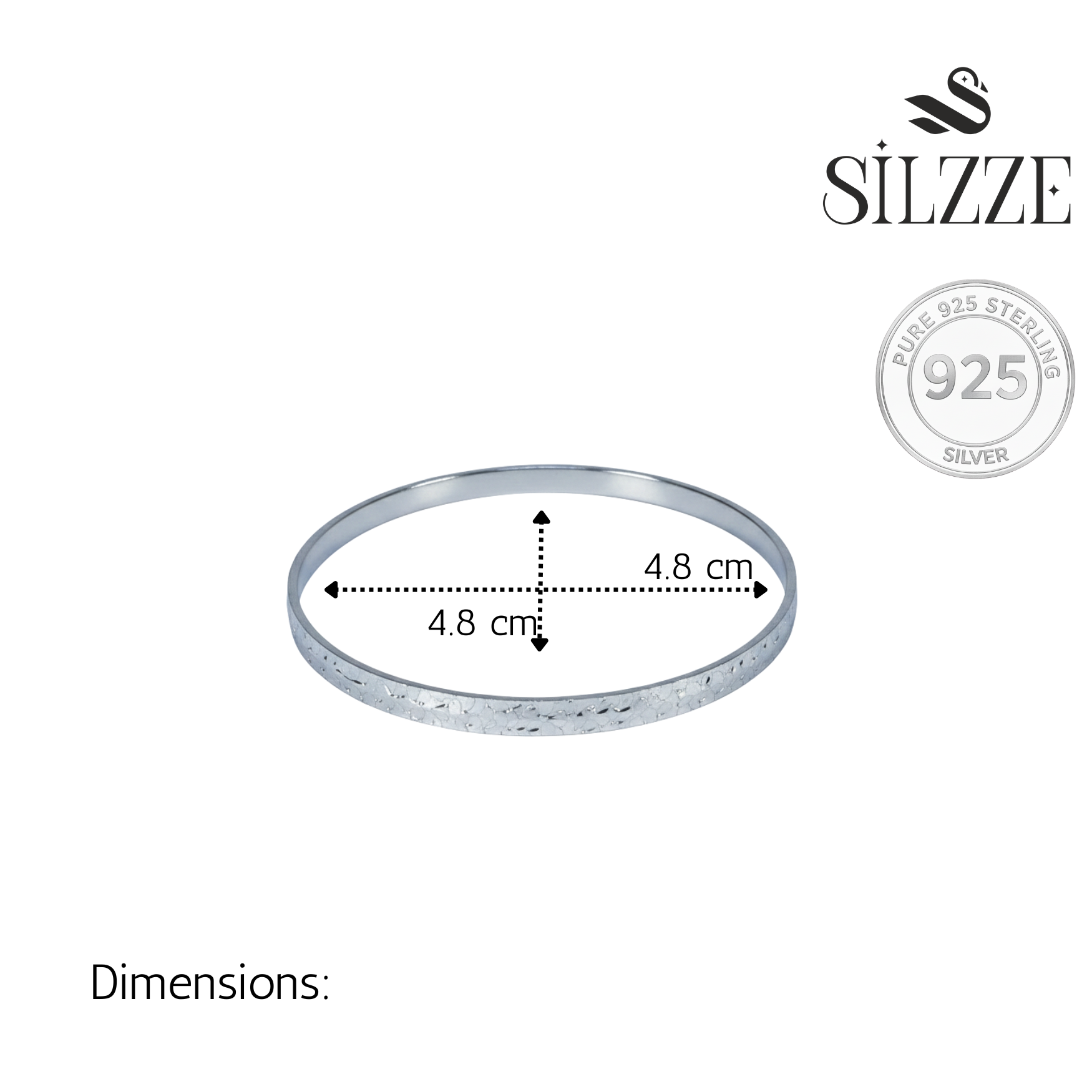 Silver Evergreen Hammered Textured Baby Bangles ( For 2-4 Years )