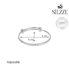 Silver "Loveable" Engraved Adjustable Baby Kada