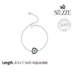 Silver Radiant Triangular Evil Eye Bracelet