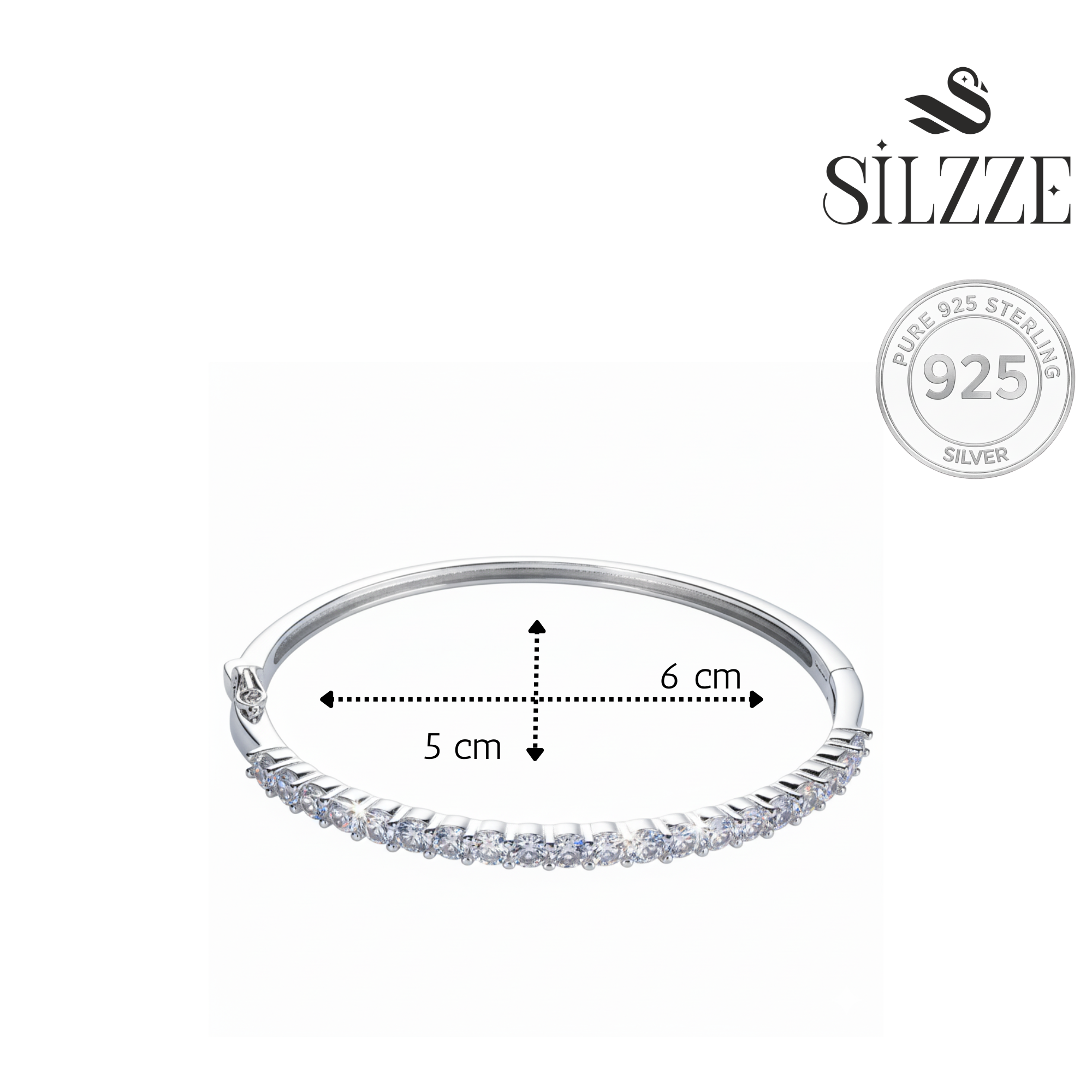 Silver Solitaire (cz) line Radiant Bracelet