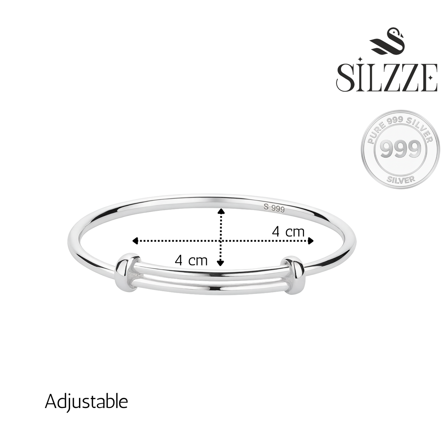 Silver Classic 999 Hand Bracelet For Baby