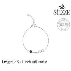 Pure Silver Infinite Protection Evil Eye Bracelet