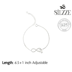 925 Silver Sparkling Infinity & Ring Charm Bracelet