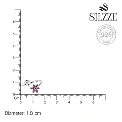 Silver Pink CZ Toe Ring