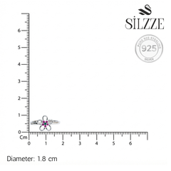 Silver Pink Flower Toe Ring