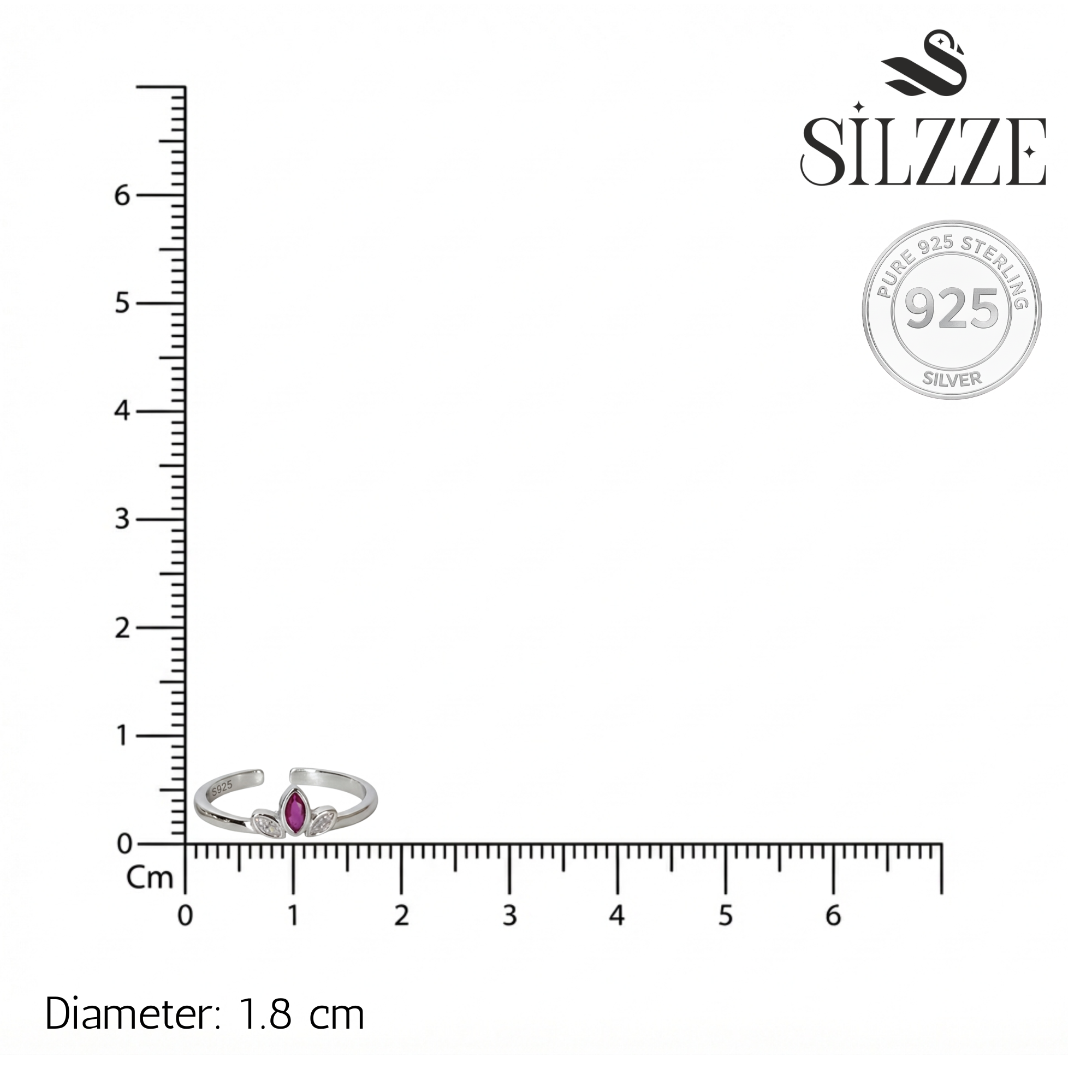 Silver Pink crown Toe ring