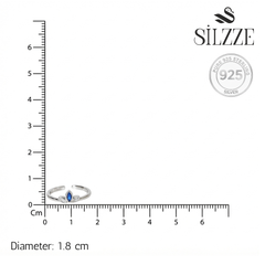 Silver Blue crown Toe ring