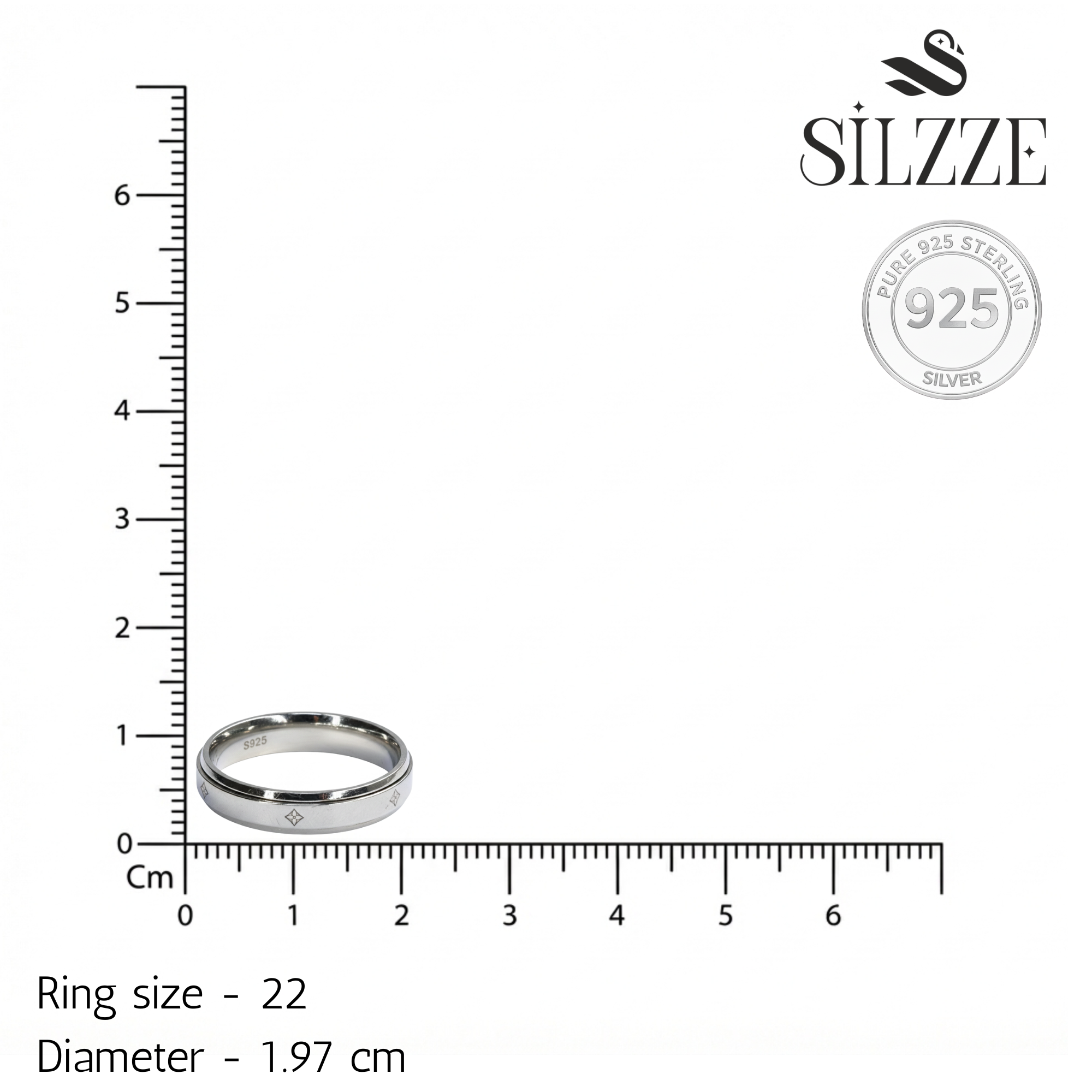 Silver Aesthetic Spinner Band ring for him