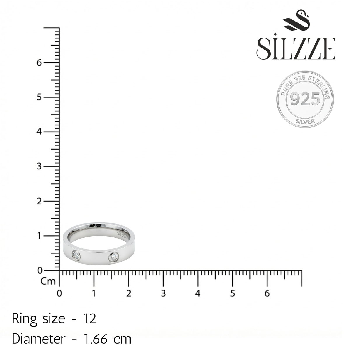 Timeless CZ Diamond-Accent Silver classic Band