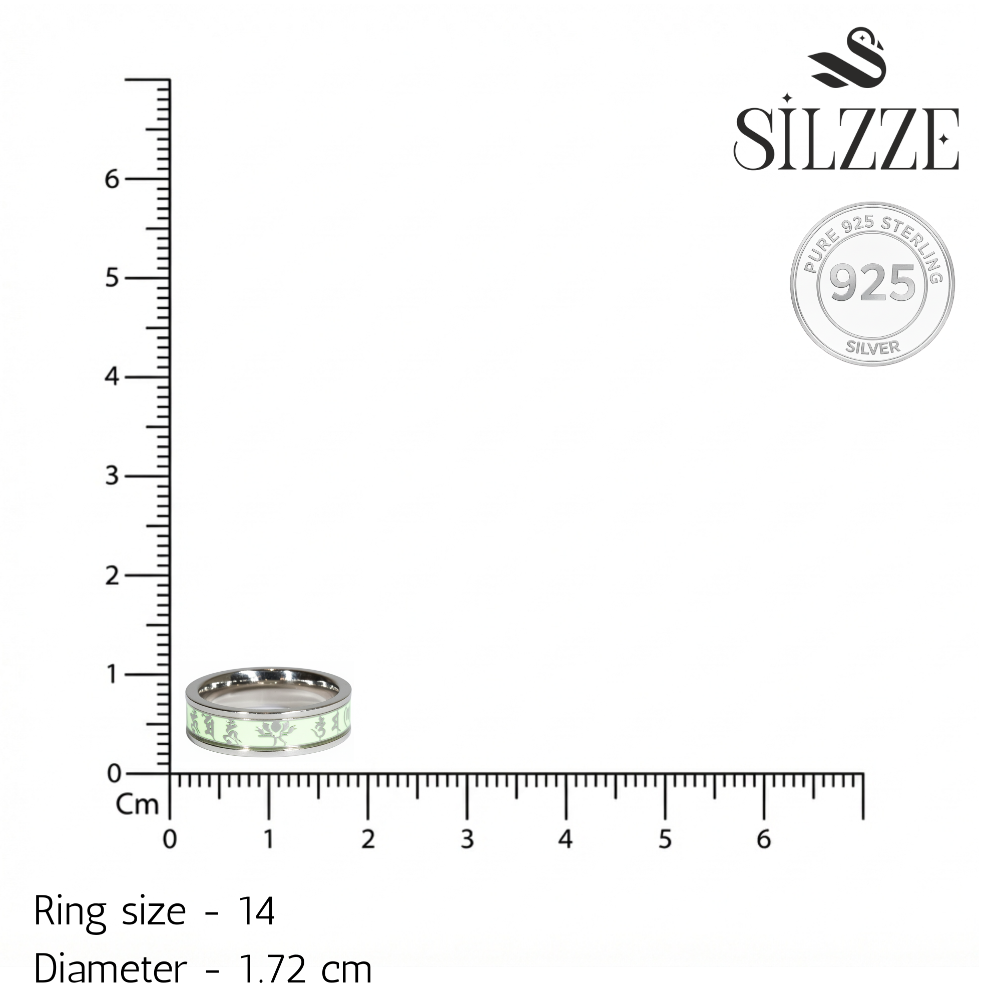 Glow-in-the-Dark 925 Silver Band For Him