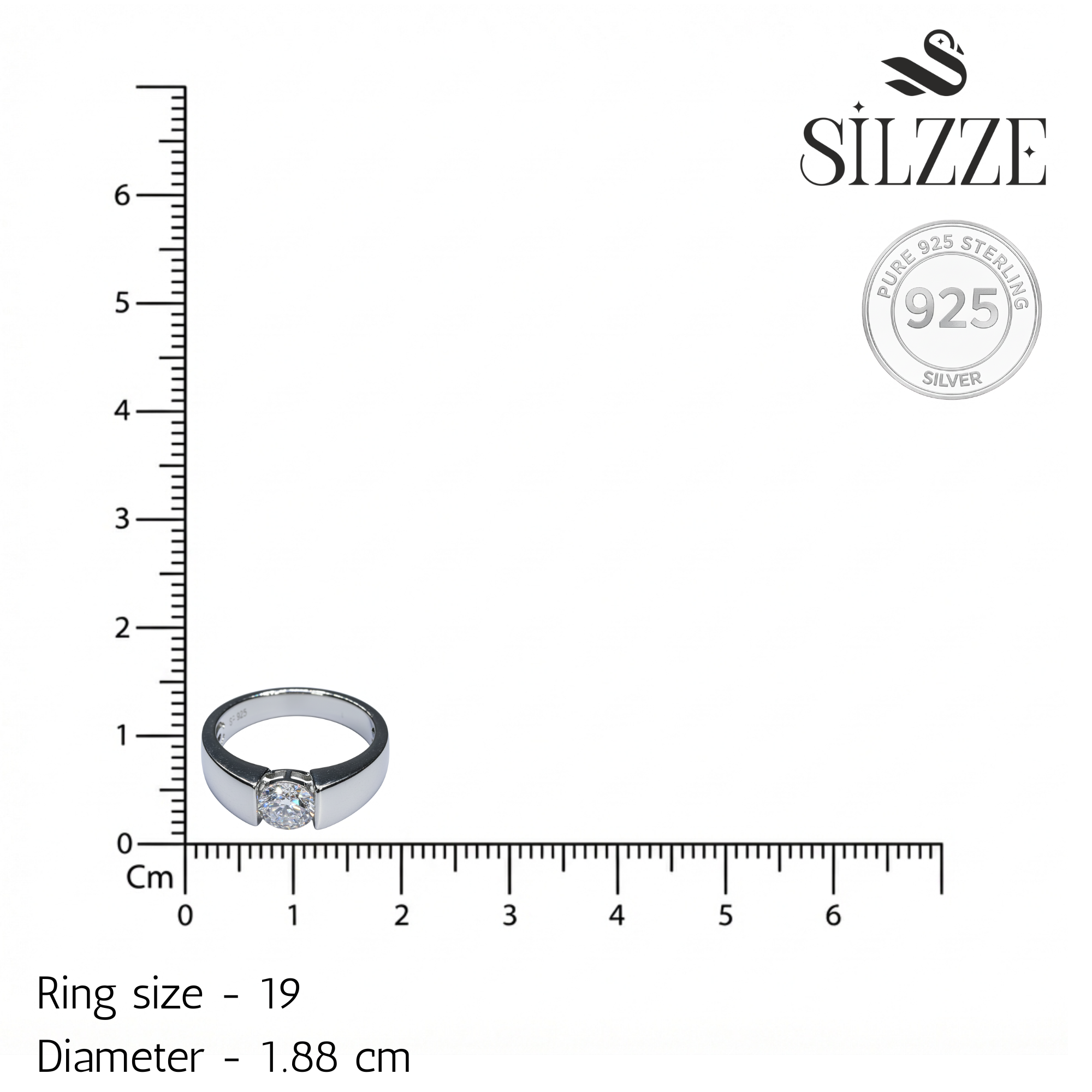 Stardust Meteorite Notched Ring in Sterling Silver