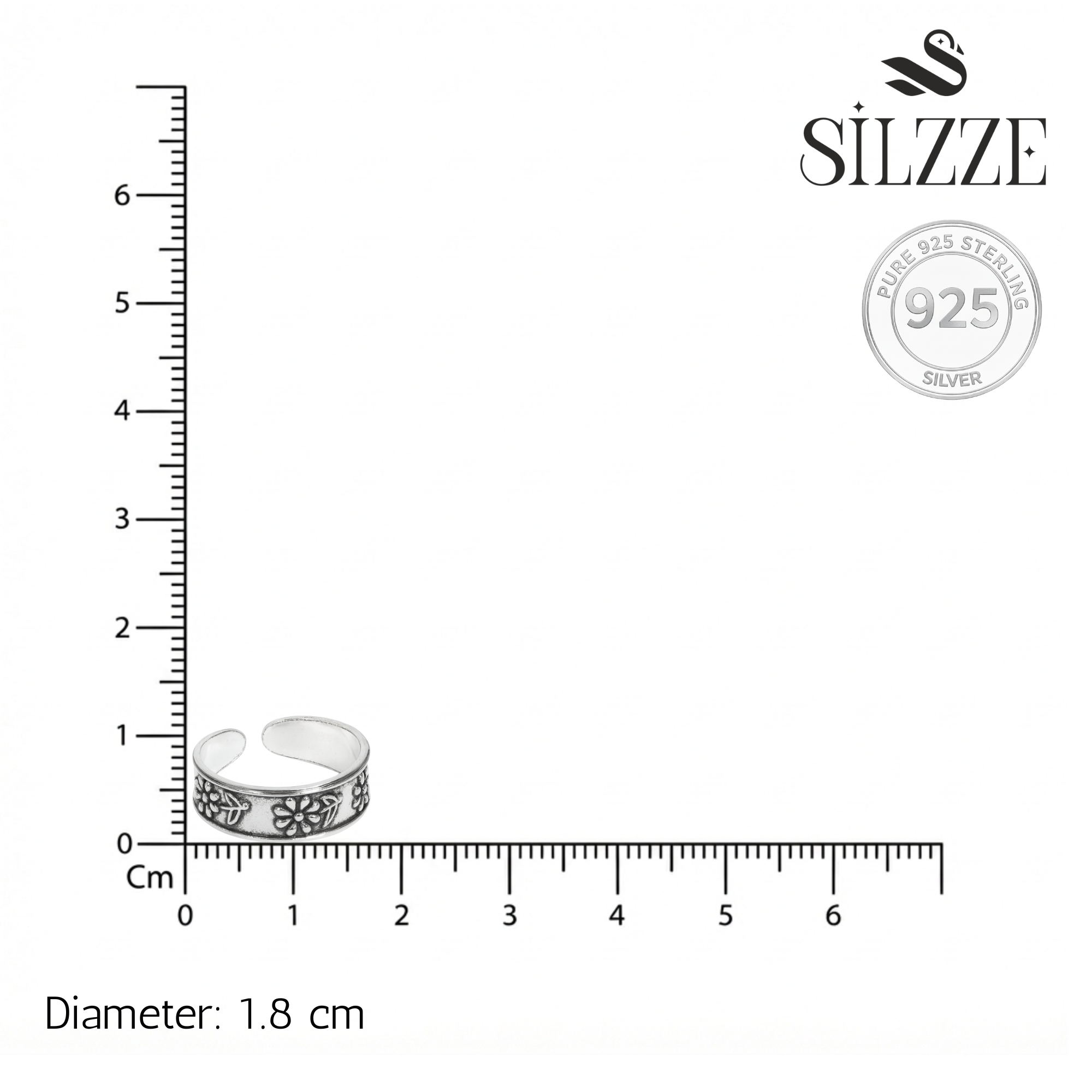 Silver Luxe Sunflower Toe Ring