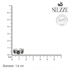 Silver Bloom Oxidized Toe Rings