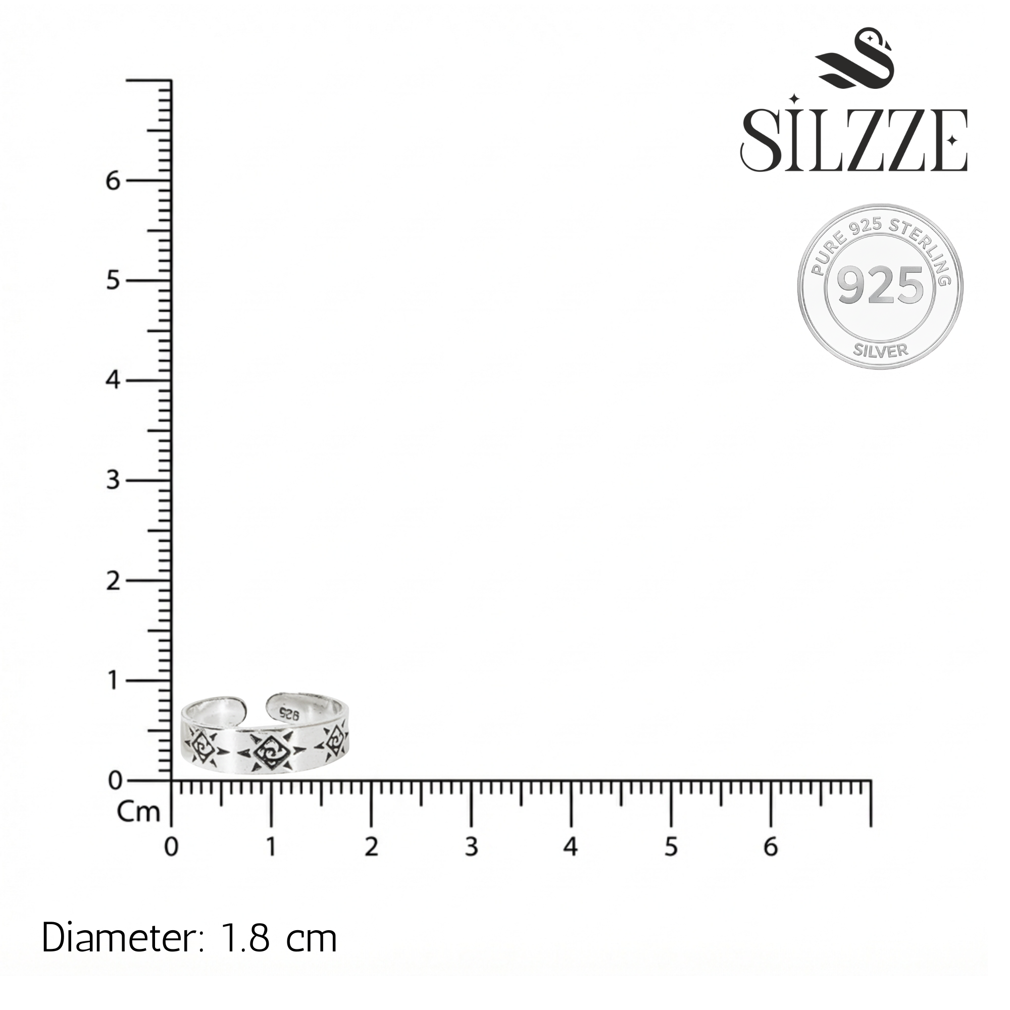 Silver Beach and sun Aesthetic Toe ring