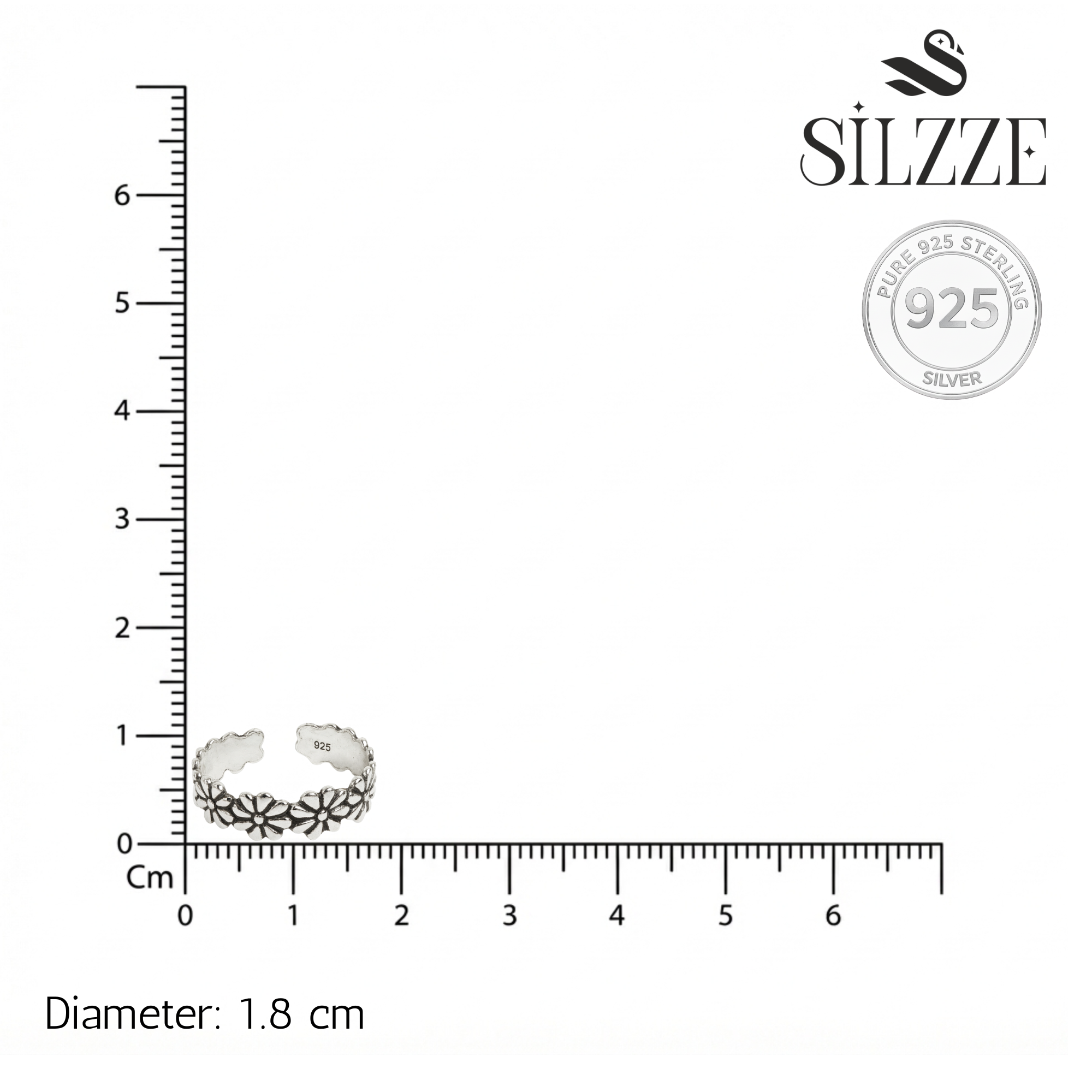 Silver Oxidised Dream Toe Ring