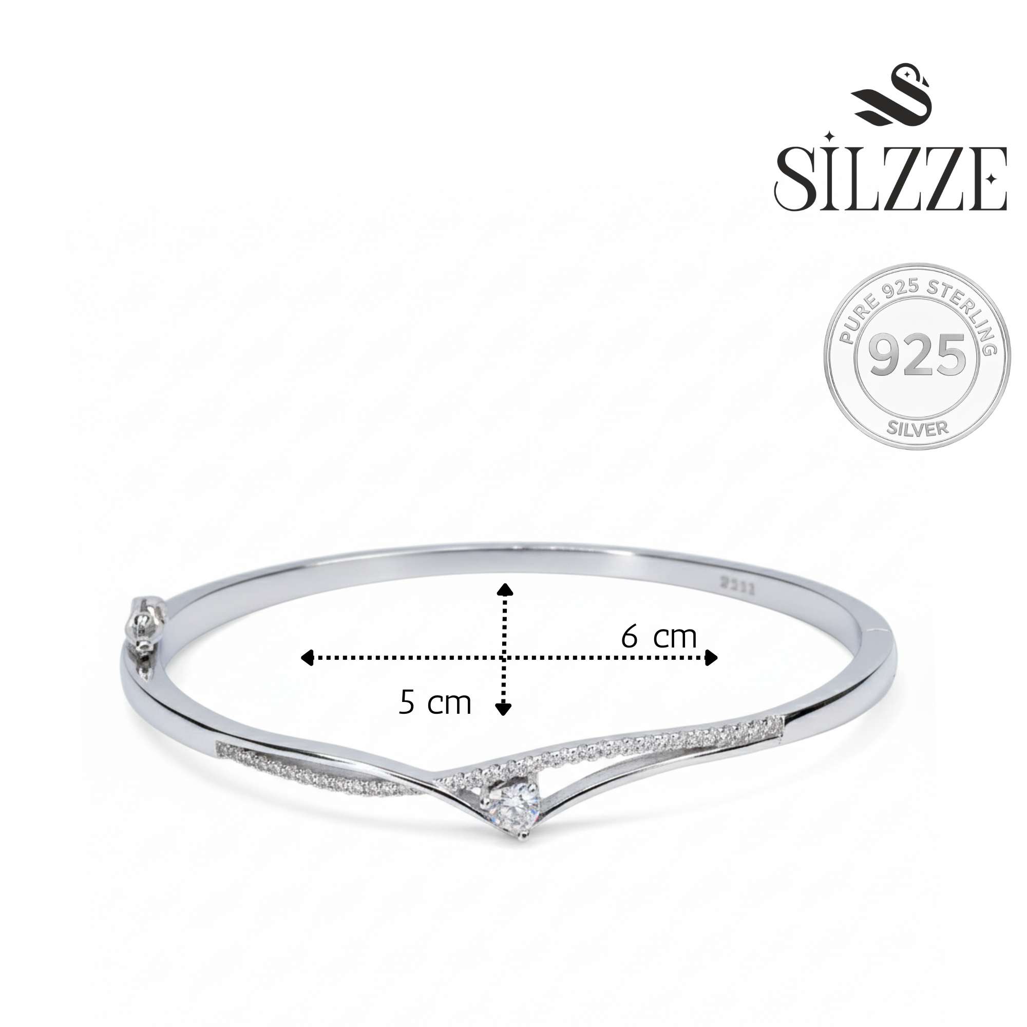 Silver Royal V-shaped Heart Bracelet for her
